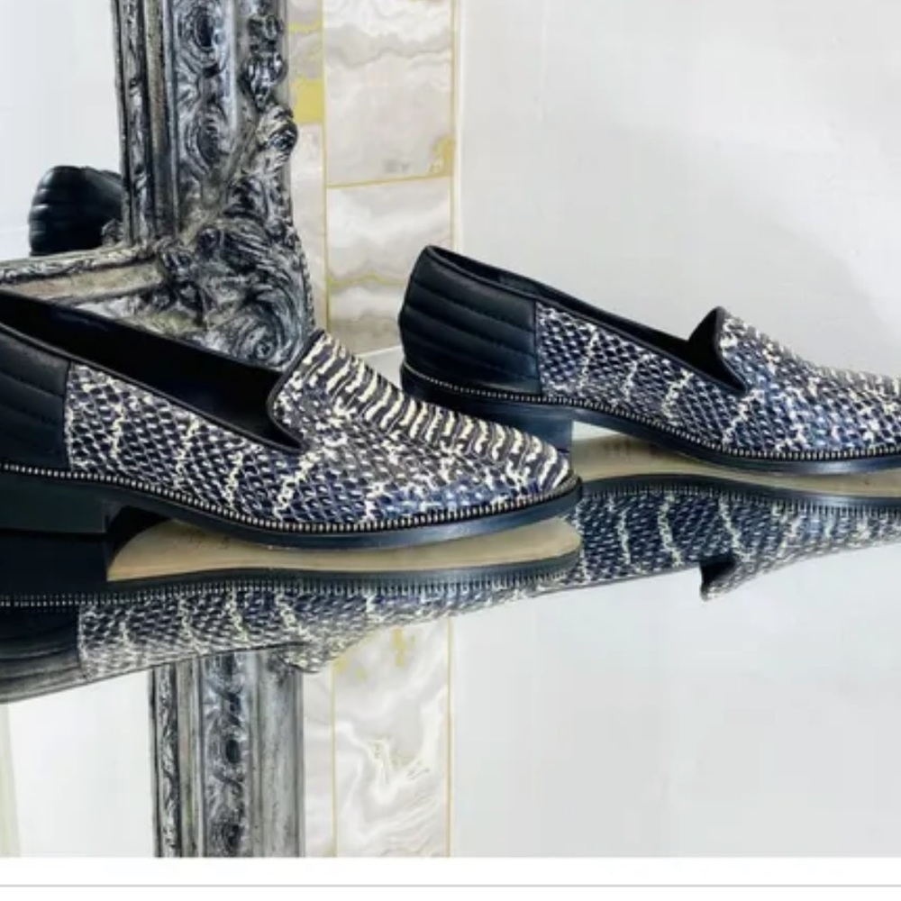 The Kooples Leather Python Loafers